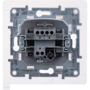 ETIKA Выключатель 1-клавишный проходной 10А IP44 безвинтовое крепление белый