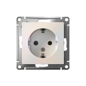 ATLASDESIGN РОЗЕТКА с заземлением без шторок, 16А, механизм, ЖЕМЧУГ