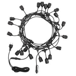 Гирлянда Белт Лайт Gen-Beltlight-20M-40E27-IP65 Black (Шаг 50См/16а/2*1,5mm +1,5m шнур)