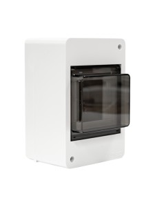 Щиток 4 мод настенный Фрейм (FRAME), белый, с тонированной дверцей DKC