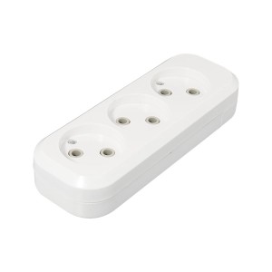 Розеточная колодка GSB-10-3-IP20 Classic, 10А, 3 места, б/з, б/в, IP20