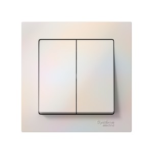 ATLASDESIGN 2-клавишный ВЫКЛЮЧАТЕЛЬ, сх.5, 10АХ, в сборе, быстрозажим. клем., ЖЕМЧУГ