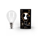 Лампа Gauss Filament Шар 9W 590lm 3000К Е14 milky диммируемая LED 1/10/50