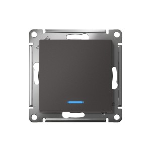 ATLASDESIGN 1-клавишный ВЫКЛЮЧАТЕЛЬ с подсветкой, сх.1а, 10АХ, механизм, БАЗАЛЬТ