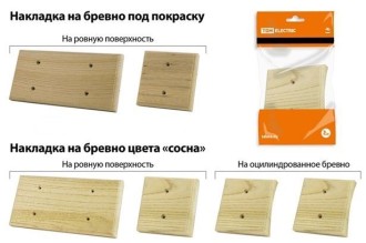 Накладка на бревно деревянная универсальная НБУ 1П 240 мм, под покраску TDM