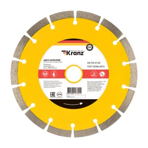 Диск алмазный отрезной сегментный 180x22,2x2,2x10мм KRANZ