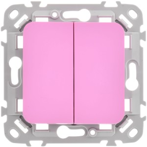 FLITE Выключатель 2-клавишный 10А ВС12-1-0-ФлПр пурпурный IEK