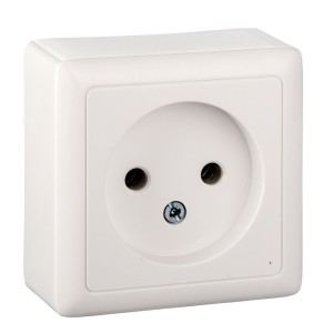 ХИТ О/У РОЗЕТКА без заземления без шторок, ИЗОЛ.ПЛ., 10А, 250В, БЕЛЫЙ