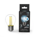 Лампа Gauss Filament Шар 7W 580lm 4100К Е27 шаг. диммирование LED 1/10/50