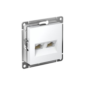ATLASDESIGN РОЗЕТКА двойная компьютерная RJ45+RJ45 кат. 5e, механизм, БЕЛЫЙ