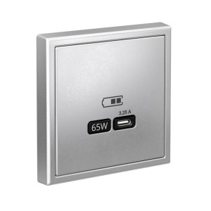 ARTGALLERY USB РОЗЕТКА тип-С 65Вт высокоскор.заряд. QC, PD, механизм, АЛЮМИНИЙ
