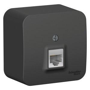 BLANCA О/У РОЗЕТКА компьютерная RJ45, кат.5E, ИЗОЛ.ПЛ., АНТРАЦИТ