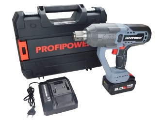 Аккумуляторный гайковерт бесщеточный ударный ProfiPower T-2500N (Li-ion-1шт, 8.0Ач, 2500Нм, патрон-1", З/У, в кейсе)