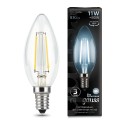 Лампа Gauss Filament Свеча 11W 830lm 4100К Е14 LED 1/10/50