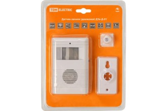 Датчик-звонок (движения) ДЗв-Д-01 (инфракрасный, 6 м, 32 мелодии, 3х1.5 В АА, 80 дБ, IP20) TDM