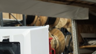 Щит навесной ECO BOX мультимед, TS35+1x МП перф.118x270mm, дымчатая пласт. дверь, белый RAL9003, 434x354x105mm, IP40