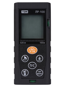 Лазерная рулетка ЛР-100, дальность 100 м, точность 2 мм, подсветка, IP54, 2хAAA, “Алмаз” TDM