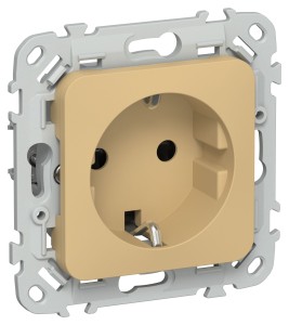 FLITE Розетка с заземлением с защитными шторками безвинтовое крепление 16А РСш11-1-ФлШм шамуа IEK