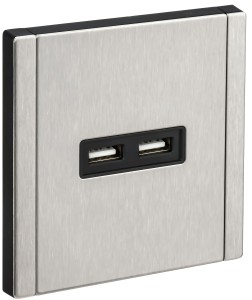 FORTE&PIANO Розетка USB A+A 3,1А FP749M металл никель IEK