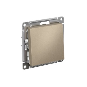 ATLASDESIGN 1-клавишный ВЫКЛЮЧАТЕЛЬ, сх.1, 10АХ, мех., быстрозажим. клем., ШАМПАНЬ