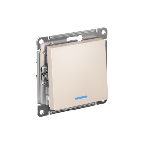 ATLASDESIGN 1-клавишный ВЫКЛЮЧАТЕЛЬ с подсветкой, сх.1а, 10АХ, механизм, БЕЖЕВЫЙ