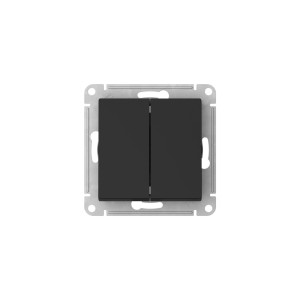ATLASDESIGN AQUA 2-клавишный ВЫКЛЮЧАТЕЛЬ, IP44, сх.5, 10АХ, мех., быстрозажим. клем., КАРБОН