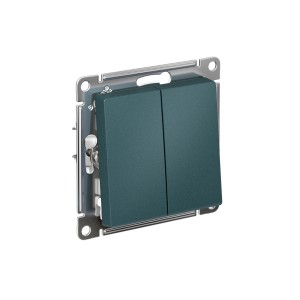 ATLASDESIGN 2-клавишный ВЫКЛЮЧАТЕЛЬ, сх.5, 10АХ, механизм, ИЗУМРУД