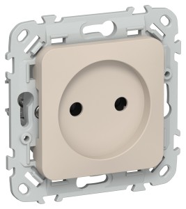 FLITE Розетка без заземления без защитных шторок безвинтовое крепление 10А РС01-1-ФлЛ льняной IEK