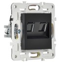 SKANDY Розетка компьютерная двойная RJ45 кат.5E SK-K03Bl черный IEK