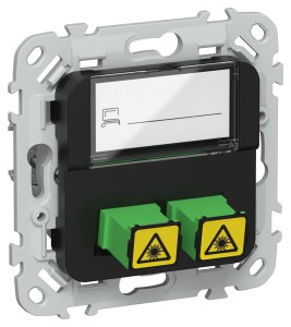 FLITE Розетка 2-местная оптоволоконная РОВ-2-ФлЧ черный IEK