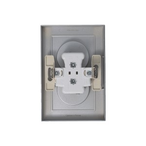 ATLASDESIGN РОЗЕТКА двойная без заземления, 16А, в сборе, АЛЮМИНИЙ