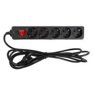 Сетевой фильтр General GPS-5-16-3x1-150-B, 5 мест, 16А, 3x1 мм2, 1,5 м, черный