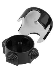 Коробка распаячная фарфоровая D7,8х4,5см черная TDM