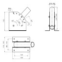 Кронштейн Gauss для уличных светильников с переменным углом 230*150*120 D38мм 1/10