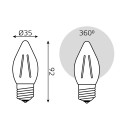 Лампа Gauss Filament Свеча 11W 830lm 4100К Е27 LED