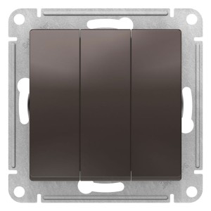 Выключатель 3-клавишный Schneider Electric AtlasDesign ATN000631 Мокко