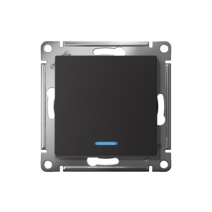 ATLASDESIGN 1-клавишный ПЕРЕКЛЮЧАТЕЛЬ с подсветкой, сх.6а, 10АХ, механизм, КАРБОН