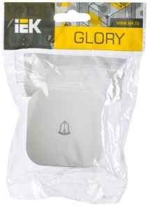GLORY Выключатель 1-клавишный для открытой установки самовозвратный 10А ВСс20-1-0-ХБ белый IEK