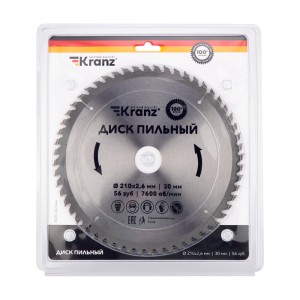 Диск пильный 210 мм х 56 зуб х 30 мм KRANZ