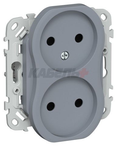 FLITE Розетка 2-местная без заземления без защитных шторок безвинтовое крепление 10А РС02-1-ФлМ маренго IEK