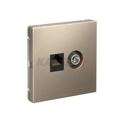 ARTGALLERY РОЗЕТКА двойная ТВ + компьютерная RJ45, кат. 5Е, ШАМПАНЬ