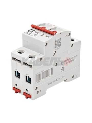 Автоматический выключатель YON max типа MD63S, 4,5кА, 2 полюса, хар-ка C, 20А DKC