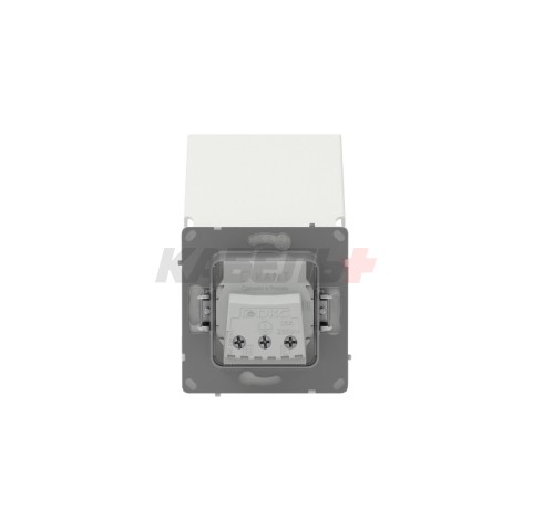 Розетка силовая, 2P+E, с з/ш, с крышкой, IP44, KANT, белый песок DKC