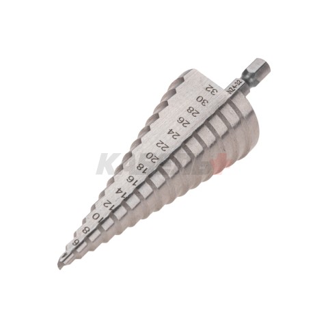 Сверло по металлу ступенчатое 4,0-32,0мм, 102мм, 62 HRC KRANZ