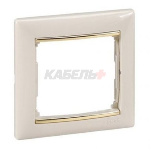VALENA DIY Рамка 1-местная слоновая кость (золотой штрих)