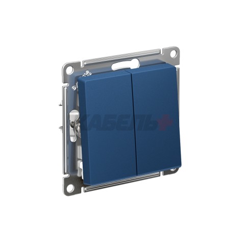 ATLASDESIGN 2-клавишный ВЫКЛЮЧАТЕЛЬ, сх.5, 10АХ, механизм, АКВАМАРИН