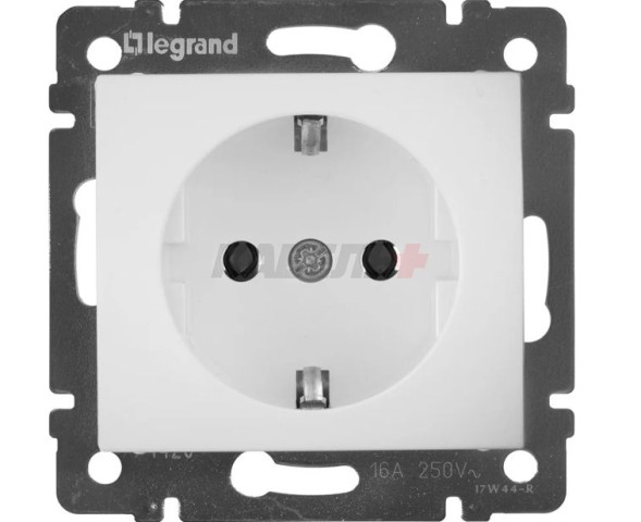 VALENA Розетка 1-местная с заземлением без защитных шторок 1упаковка (10шт арт.774420) 16А белый