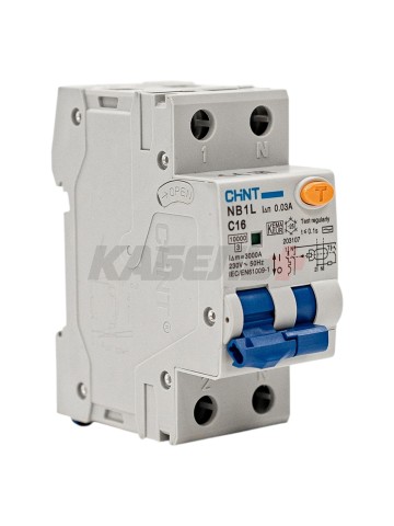 Дифавтомат NB1L 1P+N С16 30mA тип AС 10kA (36mm) (R)