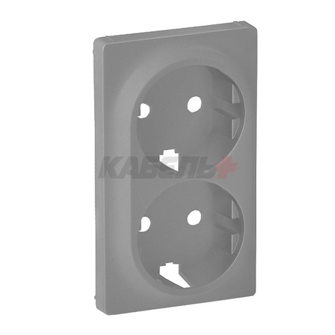 Valena Life - Лицевая панель для двойной силовой розетки 2х2P+E, алюминий