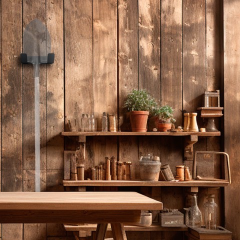 Держатель-органайзер для хранения садового инвентаря, настенный, черный REXANT